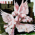 Green/ pink doves original